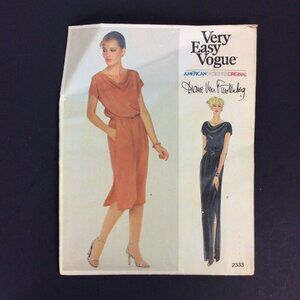 Vogue 2333 Diane Von Furstenberg Dress Sewing Pattern Sz 8 American Designer